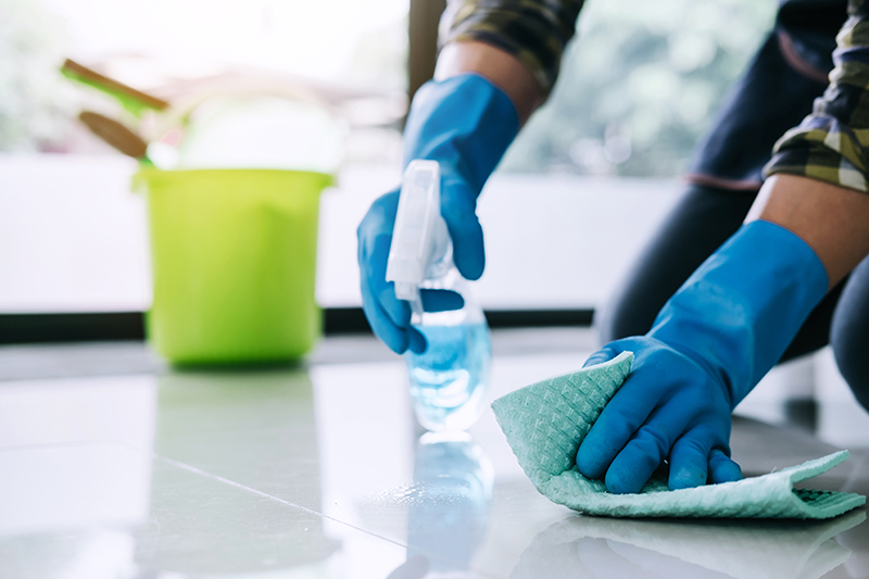 cleaning floors